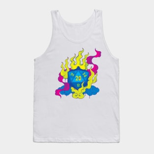 Ultramarine D20 Lucky Dice on Fire Tank Top